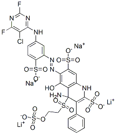 2,7-Naphthalenedisulfonic acid, 4-amino-6-5-(5-chloro-2,6-difluoro-4-pyrimidinyl)amino-2-sulfophenylazo-5-hydroxy-3-4-2-(sulfooxy)ethylsulfonylphenylazo-, lithium sodium salt