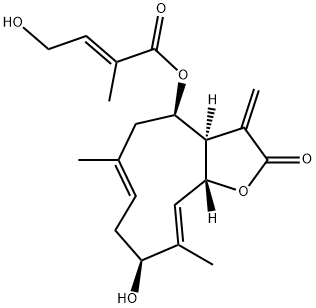 [3AR-[3AR*,4R*(E),6E,9S*,10E,11AR*]]-4-羟基-2-甲基-2-丁烯酸 2,3,3A,4,5,8,9,11A-八氢-9-羟基-6,10-二甲基-3-亚甲基-2-氧代环癸五烯并[B]呋喃-4-基酯