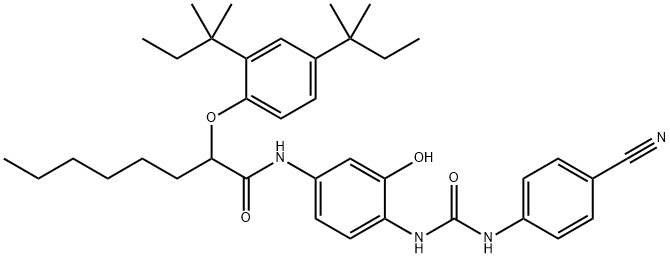N-(4-(3-(4-cyanophenyl)ureido)-3-hydroxyphenyl)-2-(2,4-di-tert-pentylphenoxy)octanamide