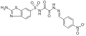 Acetic acid, (((2-amino-6-benzothiazolyl)sulfonyl)amino)oxo-, ((4-nitr ophenyl)methylene)hydrazide
