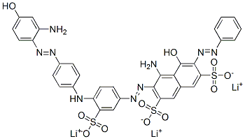 4-Amino-3-[[4-[[4-[(2-amino-4-hydroxyphenyl)azo]phenyl]amino]-3-sulfophenyl]azo]-5-hydroxy-6-(phenylazo)-2,7-naphthalenedisulfonic acid, trilithium salt