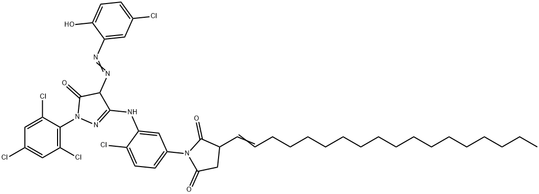 1-(2,4,6-TRICHLOROPHENYL)-3-[2-CHLORO-5-(1-OCTADECENYL-1-SUCCINIMIDO)ANILINO]-4-(2-CHLORO-4-HYDROXYPHENYL)AZO-2-PYRAZOLIN-5-ONE