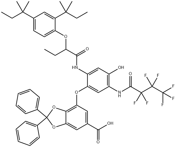 4-[2-[2-(2,4-Di-tert-pentylphenoxy)butyrylamino]-5-[(heptafluorobutyryl)amino]-4-hydroxyphenoxy]-2,2-diphenyl-1,3-benzodioxole-6-carboxylic acid