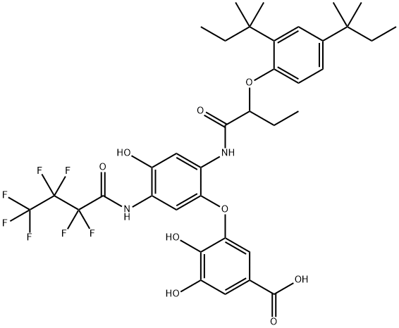 3-[2-[2-(2,4-Di-tert-pentylphenoxy)butyrylamino]-5-[(heptafluorobutyryl)amino]-4-hydroxyphenoxy]-4,5-dihydroxybenzoic acid