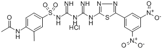 Acetamide, N-(4-(((((((5-(3,5-dinitrophenyl)-1,3,4-thiadiazol-2-yl)ami no)iminomethyl)amino)iminomethyl)amino)sulfonyl)-2-methylphenyl)-, mon ohydrochloride
