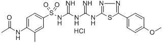 Acetamide, N-(4-(((imino((imino((5-(4-methoxyphenyl)-1,3,4-thiadiazol- 2-yl)amino)methyl)amino)methyl)amino)sulfonyl)-2-methylphenyl)-, monoh ydrochloride
