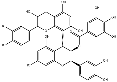 Benzoic acid, 3,4,5-trihydroxy-, (2R,2'R,3R,3'R,4R)-2,2'-bis(3,4-dihydroxyphenyl)-3,3',4,4'-tetrahydro-3',5,5',7,7'-pentahydroxy[4,8'-bi-2H-1-benzopyran]-3-yl ester