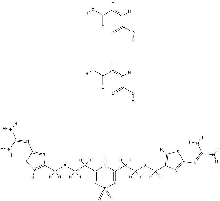 N,N'''-[2H-1,2,4,6-噻三嗪-3,5-二基二(2,1-乙二基硫基亚甲基-4,2-噻唑二基)]二胍 S,S-二氧化物(Z)-2-丁烯二酸盐(1:2)