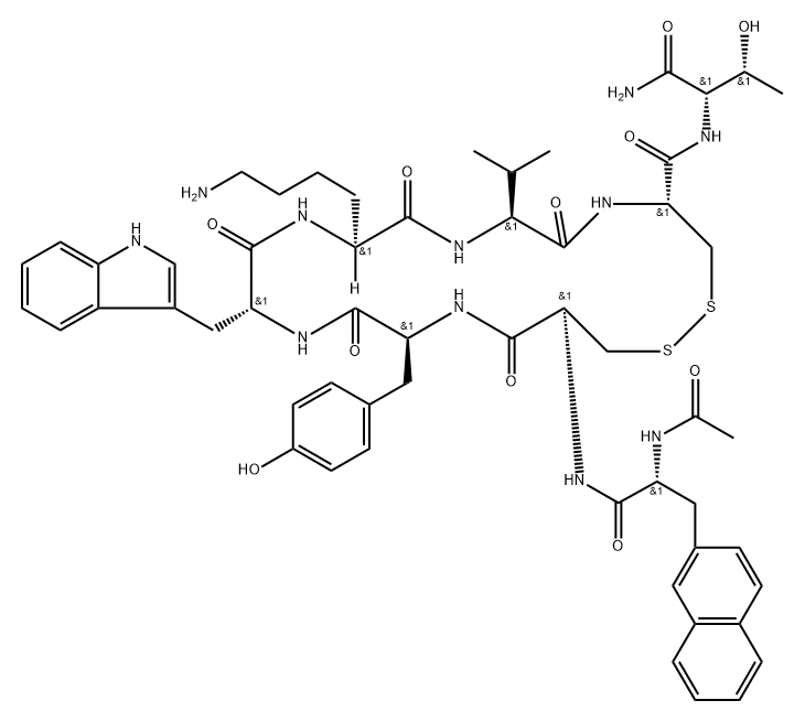L-Threoninamide, N-acetyl-3-(2-naphthalenyl)-D-alanyl-L-cysteinyl-L-tyrosyl-D-tryptophyl-L-lysyl-L-valyl-L-cysteinyl-, cyclic (2→7)-disulfide