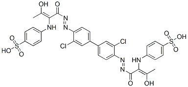 3,3'-Dichloro-4,4'-bis[3-hydroxy-2-(4-sulfoanilino)-2-butenoylazo]biphenyl