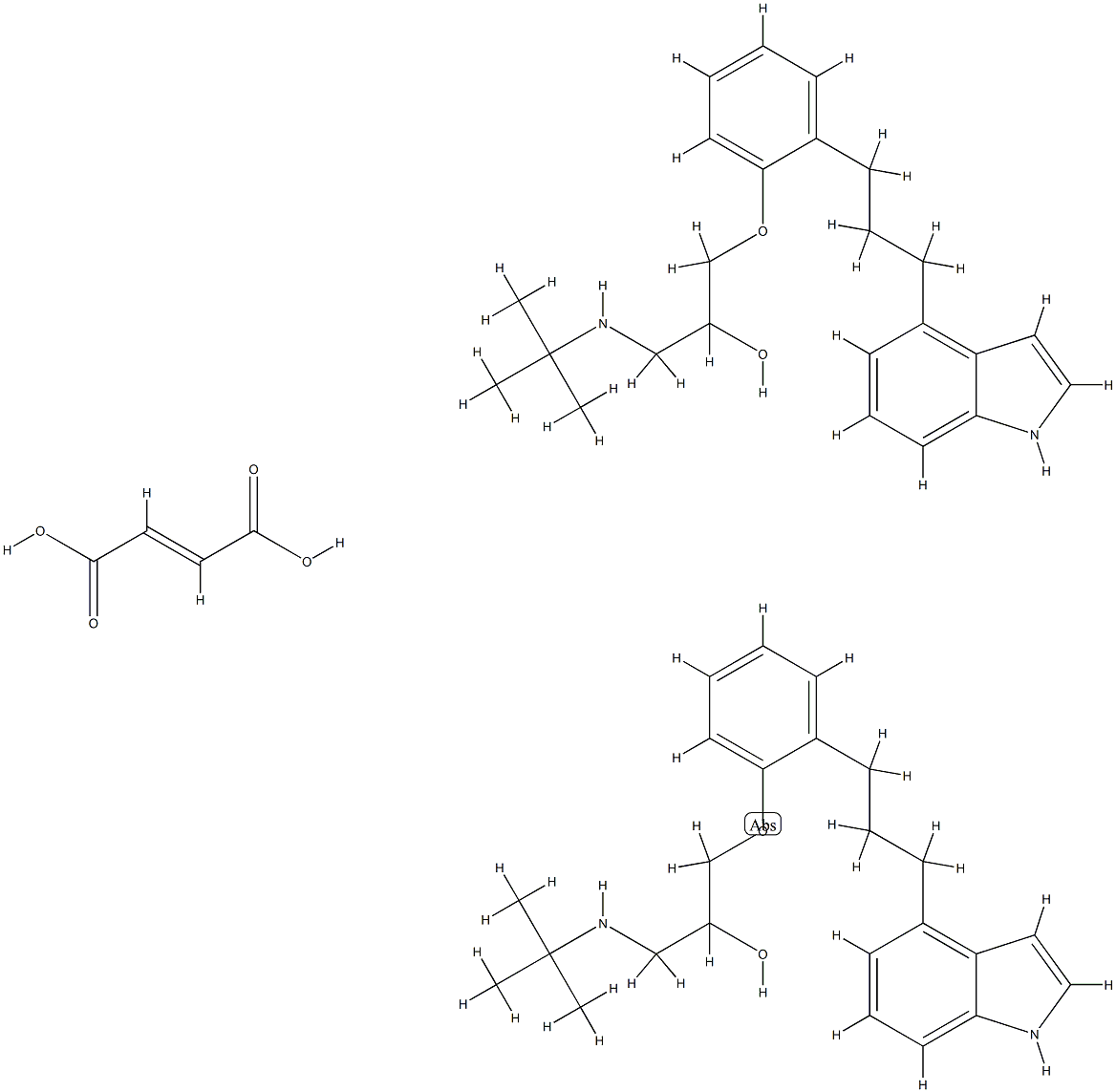 but-2-enedioic acid, 1-[2-[3-(1H-indol-4-yl)propyl]phenoxy]-3-(tert-bu tylamino)propan-2-ol