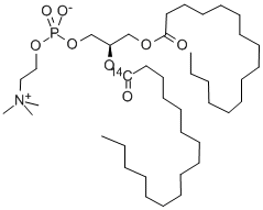 PHOSPHATIDYLCHOLINE-L-ALPHA-DIPALMITOYL, [2-PALMITOYL-1-14C]