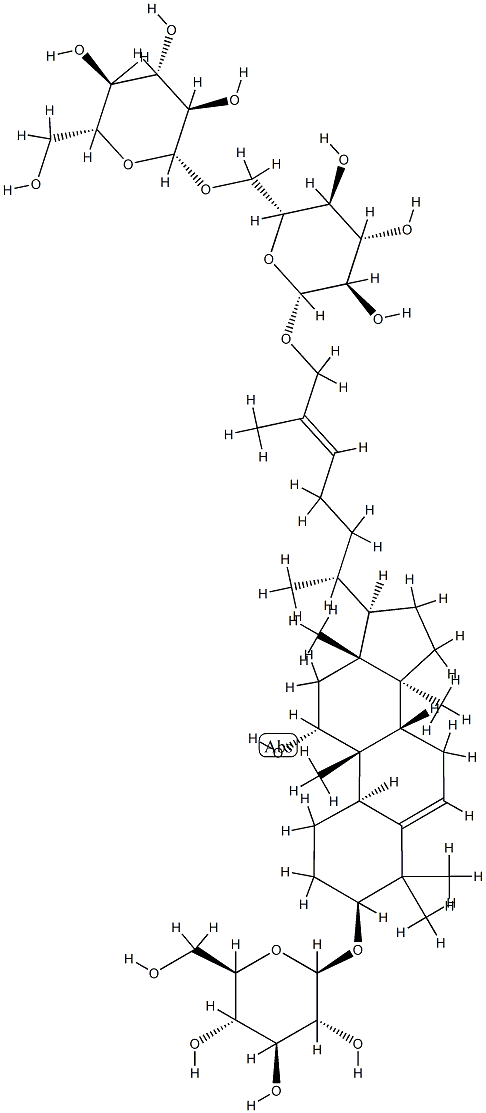 (2R,3R,4S,5R,6R)-2-(hydroxymethyl)-6-[[(2R,3R,4S,5R,6R)-3,4,5-trihydroxy-6-[(6R)-6-[(3S,8S,9R,10S,11R,13R,14S,17R)-11-hydroxy-4,4,9,13,14-pentamethyl-3-[(2R,3R,4S,5R,6R)-3,4,5-trihydroxy-6-(hydroxymethyl)oxan-2-yl]oxy-2,3,7,8,10,11,12,15,16,17-decahydro-1H-cyclopenta[a]phenanthren-17-yl]-2-methyl-hept-2-enoxy]oxan-2-yl]methoxy]oxane-3,4,5-triol