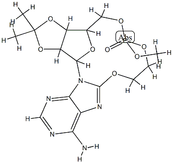 methyl 8-(2''-hydroxyethoxy)-2',3'-O-isopropylideneadenosine-5',2''-phosphate