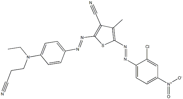 5-(2-Chloro-4-nitrophenylazo)-2-[4-[N-(2-cyanoethyl)-N-ethylamino]phenylazo]-4-methyl-3-thiophenecarbonitrile
