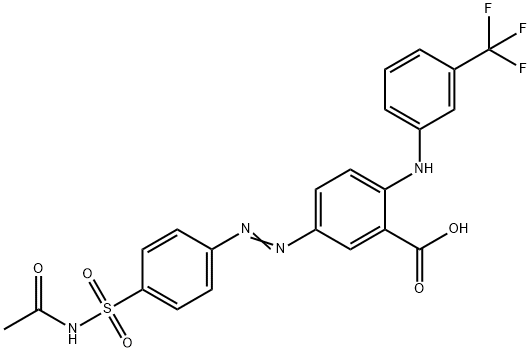 Benzoic  acid,  5-[[4-[(acetylamino)sulfonyl]phenyl]azo]-2-[[3-(trifluoromethyl)phenyl]amino]-  (9CI)