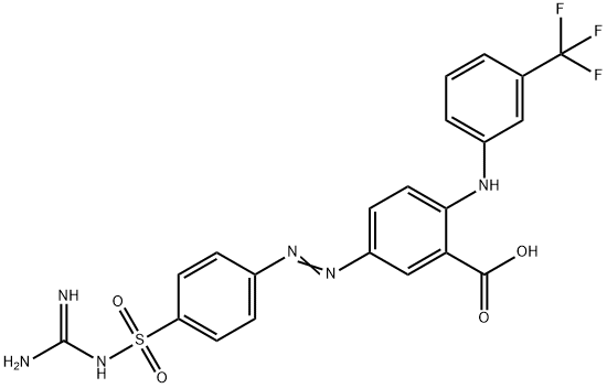 Benzoic  acid,  5-[[4-[[(aminoiminomethyl)amino]sulfonyl]phenyl]azo]-2-[[3-(trifluoromethyl)phenyl]amino]-  (9CI)
