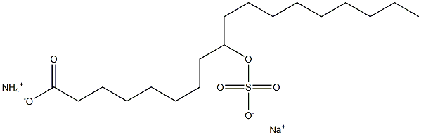 Octadecanoic acid, 9(or 10)-(sulfooxy)-, ammonium sodium salt