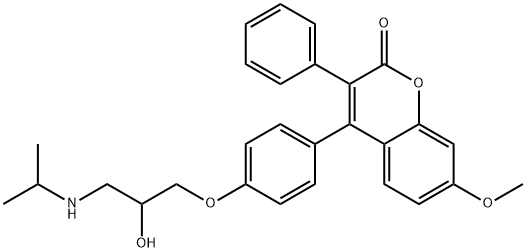 4-[4-[2-hydroxy-3-(propan-2-ylamino)propoxy]phenyl]-7-methoxy-3-phenyl -chromen-2-one