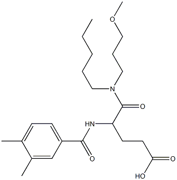 (+-)-4-((3,4-Dimethylbenzoyl)amino)-5-((3-methoxypropyl)pentylamino)-5 -oxopentanoic acid