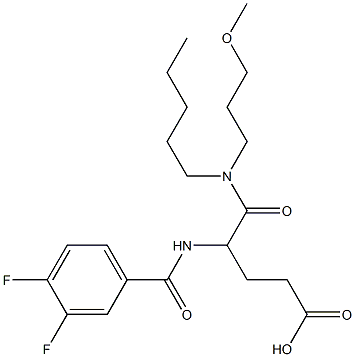 (+-)-4-((3,4-Difluorobenzoyl)amino)-5-((3-methoxypropyl)pentylamino)-5 -oxopentanoic acid