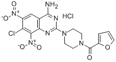 1-(4-Amino-7-chloro-6,8-dinitro-2-quinazolinyl)-4-(2-furanylcarbonyl)p iperazine HCl