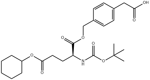 2-[4-({[(2S)-2-{[(tert-butoxy)carbonyl]amino}-5-(cyclohexyloxy)-5-oxopentanoyl]oxy}methyl)phenyl]acetic acid