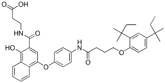 beta-Alanine,  N-[[4-[4-[[4-[2,4-bis(1,1-dimethylpropyl)phenoxy]-1-oxobutyl] amino]phenoxy]-1-hydroxy-2-naphthalenyl]carbonyl]