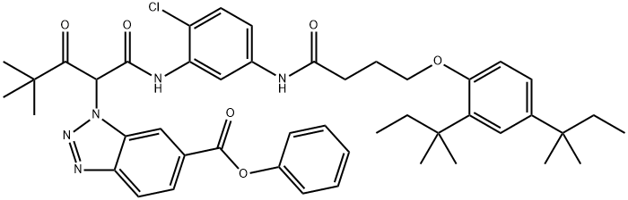 1-[1-[N-[2-Chloro-5-[4-(2,4-di-tert-pentylphenoxy)butyrylamino]phenyl]carbamoyl]-3,3-dimethyl-2-oxobutyl]-1H-benzotriazole-6-carboxylic acid phenyl ester