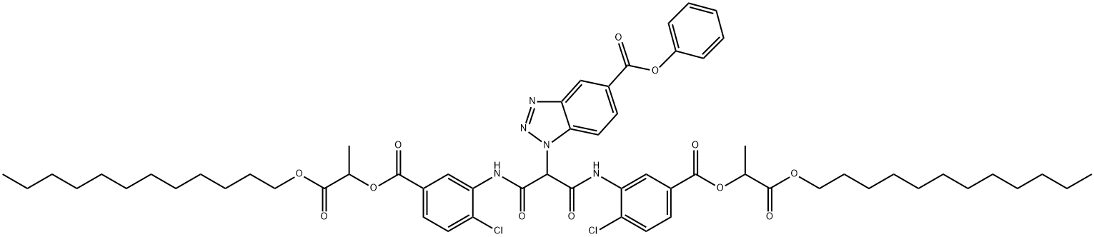 1-[Bis[[2-chloro-5-[[1-(dodecyloxycarbonyl)ethoxy]carbonyl]phenyl]carbamoyl]methyl]-1H-benzotriazole-5-carboxylic acid phenyl ester