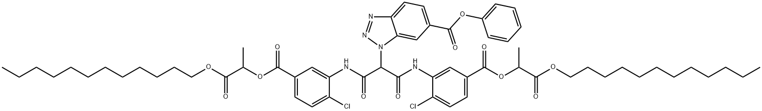 1-[Bis[[2-chloro-5-[[1-(dodecyloxycarbonyl)ethoxy]carbonyl]phenyl]carbamoyl]methyl]-1H-benzotriazole-6-carboxylic acid phenyl ester