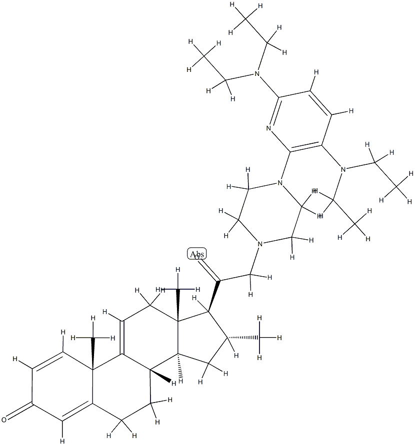 21-(4(3,6-di-N-diethylamine-2-pyridinyl)-1-piperazinyl)-16-methylpregna-1,4,9(11)-triene-3,20-dione