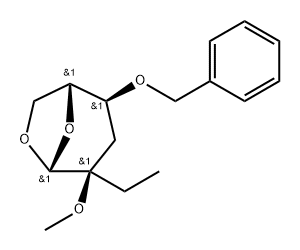 .beta.-D-ribo-Hexopyranose, 1,6-anhydro-3-deoxy-2-C-ethyl-2-O-methyl-4-O-(phenylmethyl)-