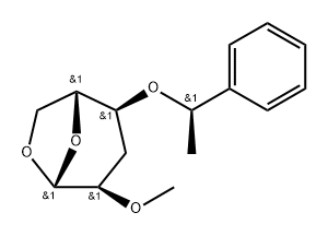 .beta.-D-ribo-Hexopyranose, 1,6-anhydro-3-deoxy-2-O-methyl-4-O-(1-phenylethyl)-, (R)-