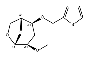 .beta.-D-ribo-Hexopyranose, 1,6-anhydro-3-deoxy-2-O-methyl-4-O-(2-thienylmethyl)-