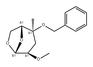 .beta.-D-ribo-Hexopyranose, 1,6-anhydro-3-deoxy-4-C-methyl-2-O-methyl-4-O-(phenylmethyl)-
