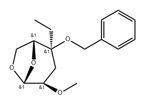.beta.-D-ribo-Hexopyranose, 1,6-anhydro-3-deoxy-4-C-ethyl-2-O-methyl-4-O-(phenylmethyl)-