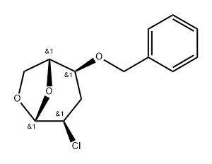 .beta.-D-ribo-Hexopyranose, 1,6-anhydro-2-chloro-2,3-dideoxy-4-O-(phenylmethyl)-