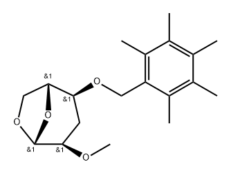 .beta.-D-ribo-Hexopyranose, 1,6-anhydro-3-deoxy-2-O-methyl-4-O-(pentamethylphenyl)methyl-