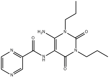 Pyrazinecarboxamide,  N-(6-amino-1,2,3,4-tetrahydro-2,4-dioxo-1,3-dipropyl-5-pyrimidinyl)-  (9CI)