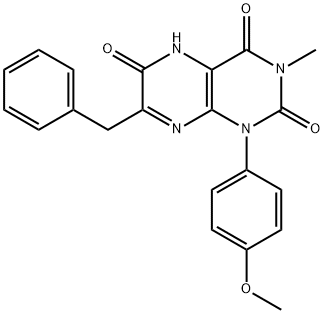 Lumazine,  7-benzyl-6-hydroxy-1-(p-methoxyphenyl)-3-methyl-  (6CI)