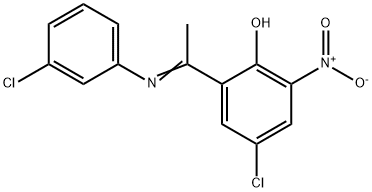 4-CHLORO-2-[1-[(3-CHLOROPHENYL)IMINO]ETHYL]-6-NITRO-PHENOL