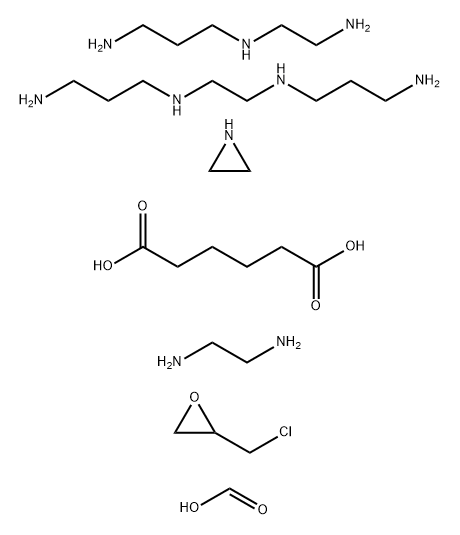 Hexanedioic acid, polymer with N-(2-aminoethyl)-1,3-propanediamine, aziridine, (chloromethyl)oxirane, 1,2-ethanediamine, N,N-1,2-ethanediylbis1,3-propanediamine and formic acid