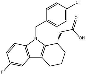 [1S,(+)]-2,3,4,9-Tetrahydro-6-fluoro-9-(4-chlorobenzyl)-1H-carbazole-1-acetic acid