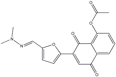 2-Furancarboxaldehyde,  5-[8-(acetyloxy)-1,4-dihydro-1,4-dioxo-2-naphthalenyl]-,  2-(dimethylhydrazone)  (9CI)