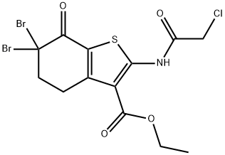ethyl 6,6-dibromo-2-[(chloroacetyl)amino]-7-oxo-4,5,6,7-tetrahydro-1-benzothiophene-3-carboxylate