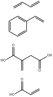 Butanedioic acid, methylene-, polymer with 1,3-butadiene, ethenylbenzene and 2-propenoic acid, sodium salt