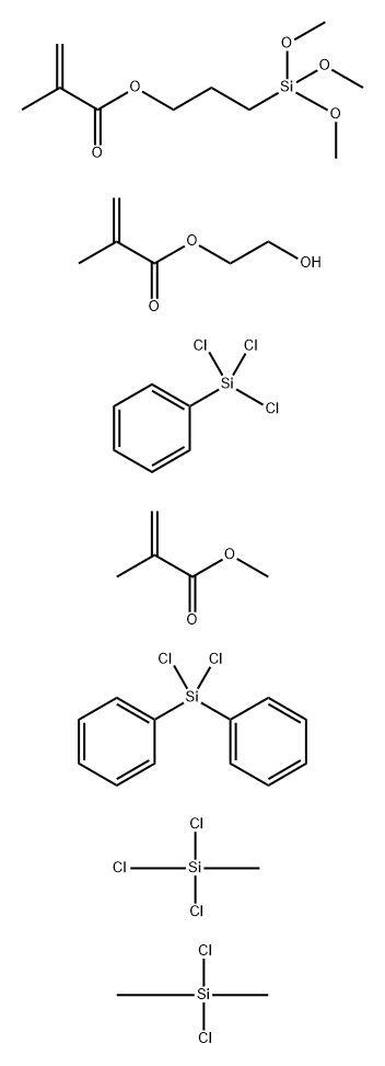 2-Propenoic acid, 2-methyl-, 2-hydroxyethyl ester, polymer with dichlorodimethylsilane, dichlorodiphenylsilane, methyl 2-methyl-2-propenoate, trichloromethylsilane, trichlorophenylsilane and 3-(trimethoxysilyl)propyl 2-methyl-2-propenoate