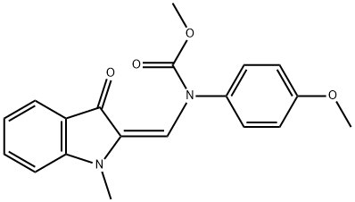 methyl (2E)-2-[(4-methoxyphenyl)amino]-2-(1-methyl-3-oxo-indol-2-ylide ne)acetate
