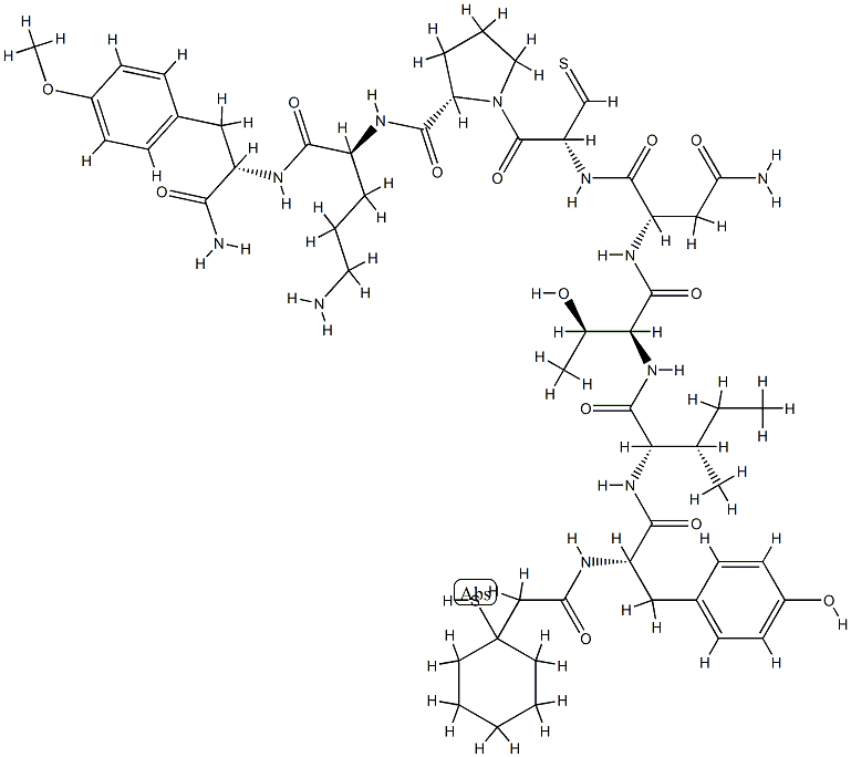 vasotocin, (beta-mercapto-beta,beta-cyclopentamethylenepropionic acid)-O-methyl-Tyr(2)-Thr(4)-Orn(8)-Tyr(9)-NH2